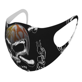 [スマコレ] デザイン マスク ２枚セット ポリエステル 洗える 布マスク 男女兼用 011907 スカル かっこいい ロック