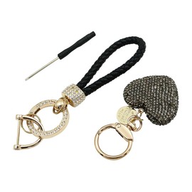 Namvo Heart Shaped Key Ring, Shiny Crystal Diamond Key Chain, Car Key Ring Suitable For Women'S Car Key Chain Bag Pendant