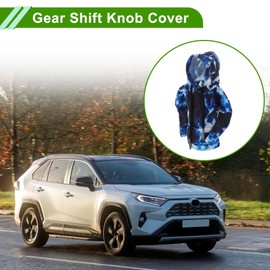 HOPESPANNER Universal 15x11cm/5.91"x4.33" Schaltknaufabdeckung Dekoration Schaltstangen-Griff-Schutz Polyester 1 Stück Tarnung Hoodie-Stil Blau Weiß