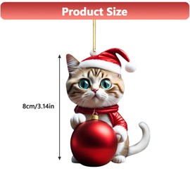 Ellxen 5pcs Christmas tree pendant,2D acrylic Christmas tree cat decoration,Christmas decoration gift,fun Christmas pendant decoration, Christmas decoration for porch, hallway, office(B)