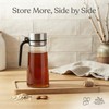 Pethiy Honey Dispenser,21 oz Glass Honey Pot Syrup Dispenser with