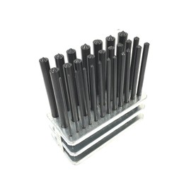 28pc Center Transfer Punches Set Machinists Tool Punch Stand Heat Treated Steel Black Industrial Oxide Finish