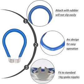 XOXVURI Bicycle Spoke Wrench Made of Steel, Size 10-15 Universal Spoke Wrench for Bicycle, Lightweight Electric Vehicle, Nipple Wrench Spoke Tool, Spoke Wrench Spoke Wrench (Silver), blue