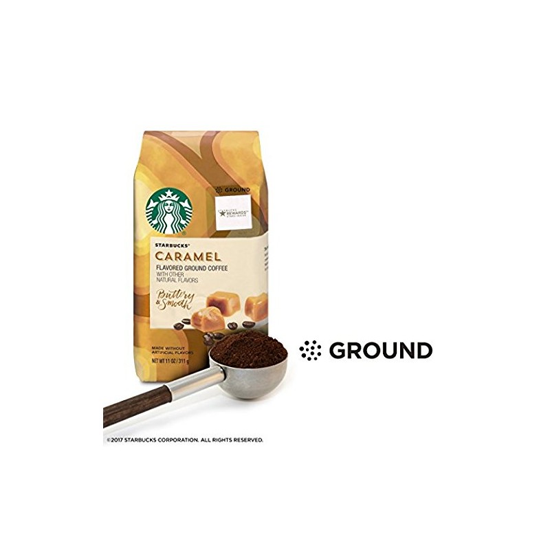 Starbucks Flavored Ground Coffee, Caramel, 11 OZ