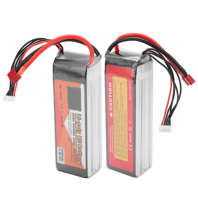 14.8V 5000mAh 40C Lipo Battery T Plug 4S Rechargeable Battery