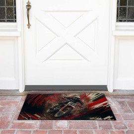 Motocross Dirt Bike Indoor Doormat Non-Slip Welcome Mat 17x29.5 Inch, Quick Absorbent Entryway Rug, Non-Woven Fabrics Front Door Mat, Area Rug for Kitchen, Bedroom, Home, Office