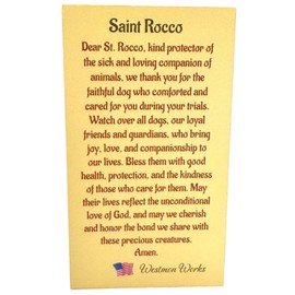 Westmon Works St Rocco Holy Card Pack Patron Saint of Dogs Bundle Made in the USA, Set of 10