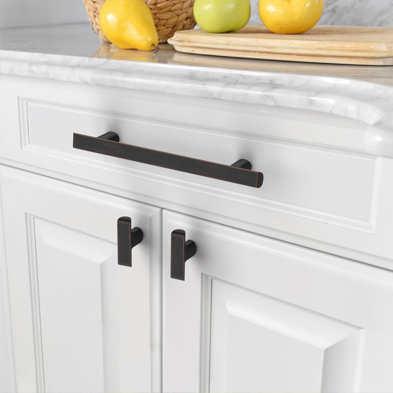 Amerdeco 10 Pack Oil Rubbed Bronze Cabinet Pulls 5 Inch(128MM)