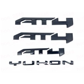 GMC Gloss Black Door Rear AT4 Yukon Emblems Letters 2021 - 2024 GMC Yukon Yukon XL