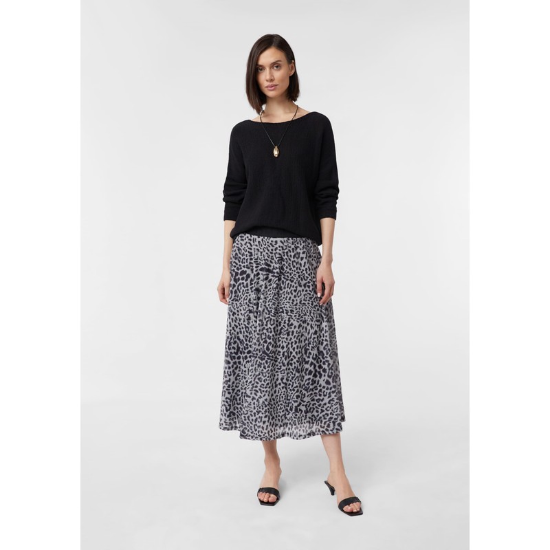 Mesh-Rock in Midi Länge schwarz 42