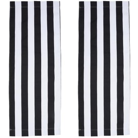 GORGECRAFT 113 x 43 cm Replacement Canvas for Beach Sling Chairs Set of 2 Replacement Covers for Lounge Chairs Outdoor Portable Sling Chair Fabric in Black and White for Sunbathing Relaxing in the