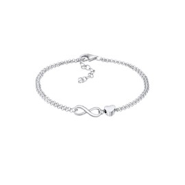 Elli Women's Infinity Heart Love, Infinity Bracelet in 925 Sterling Silver, Silver