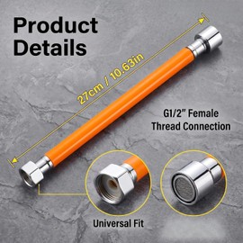 Tissting Extensión De Grifo Giratoria 360° Tubo Flexible 27cm Conector G1/2