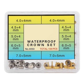Professional Watch Crown Set Accessory Repairing Replacement Tool Kit with Box