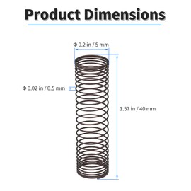 Focmkeas 5 Pcs Compression Spring,Mini Spring Steel Springs,Wire Dia 0.02",OD 0.2",Free Length 1.57",Compression Tiny Wire for Toy Piano Electrical Appliances