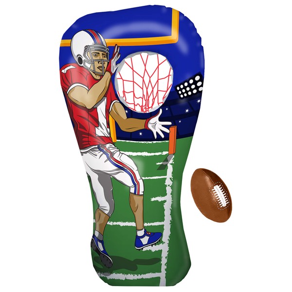 Island Genius Inflatable Football Toss Target Party Game, Sports Toys Gear and Gifts for Kids Boys Girls and Family
