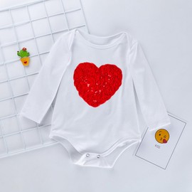 My 1st Valentines Day Skirt Outfit for Baby Girl Newborn Headband Romper Bodysuit and Tutu Dress Party Clothes Set (Rose Heart, 0-3 Months)