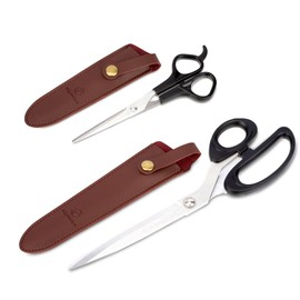 Equimour Horse Scissor Set - Tail Scissors & Mane Scissors with Case - Sharp Stainless Steel Blades Ergonomic Ideal for Tail & Mane Grooming - Includes Storage