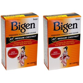 Bigen Powder Hair Color #47 Medium Chestnut 0.21oz (2 Pack)