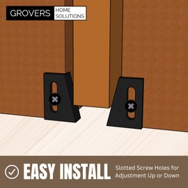 1 Pair - Pocket Door Bottom Guide - Jamb Mounted Univeral Fit (Black) | Grovers Home Solutions
