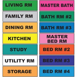 Tag-A-Room Home Moving Labels Color Coded Packing Stickers (140Home)