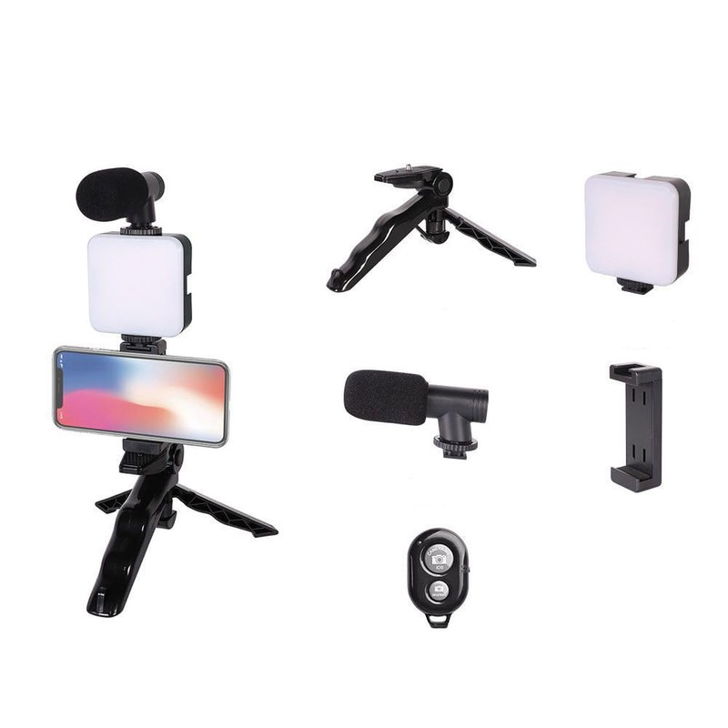 Tripod selfie stick with Bluetooth remote control function with Light