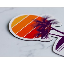 Yaupon Beach North Carolina Souvenir Vinyl Decal Sticker Palm Design 2 Inch