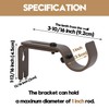 AddGrace Adjustable Curtain Rod Bracket Fits up to 1 inch