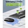 Wireless Keyboard and Mouse Combo - Full Size Slim Thin