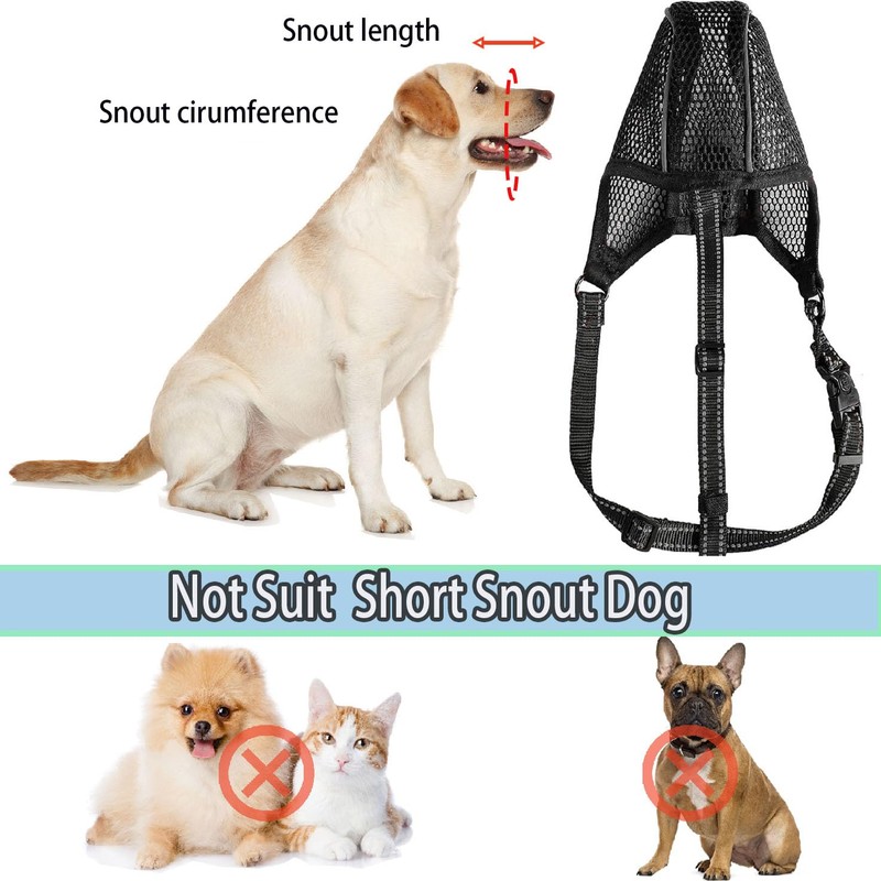 Muzzle for Large Dogs, Prevent Eating/Chewing/Biting Dog Muzzle, Breathable, Reflective,