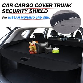 Powerty Cargo Cover for 2015-2022 2023 2024 Nissan Murano Accessories Trunk Cover Retractable Trunk Shielding Shade Cargo Luggage Cover No Gap