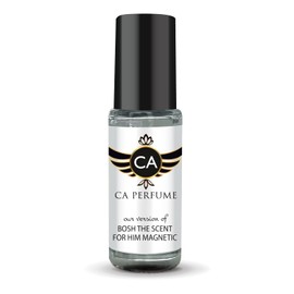 CA Perfume Impression of Bosh The Scent For Him Magnetic for Men Perfume Oil Amber Fruity Scent Long Lasting Cologne for Men Travel Size Mini Perfume Sample TSA Ready Body Oil Roll-on 0.14 Fl Oz 4ml