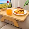 Sofa Arm Clip Table Foldable Wooden Armrest Clip On Tray