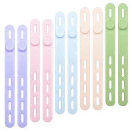 Nannlia [Set of 10] Cords, Cable Clips, Organize, Soft Feel, Reusable, Cable Bands, Cable Ties