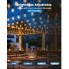 TONGZESS 60FT(50+10) String Lights Outdoor, 2FT Bulb Spacing, Waterproof Shatterproof