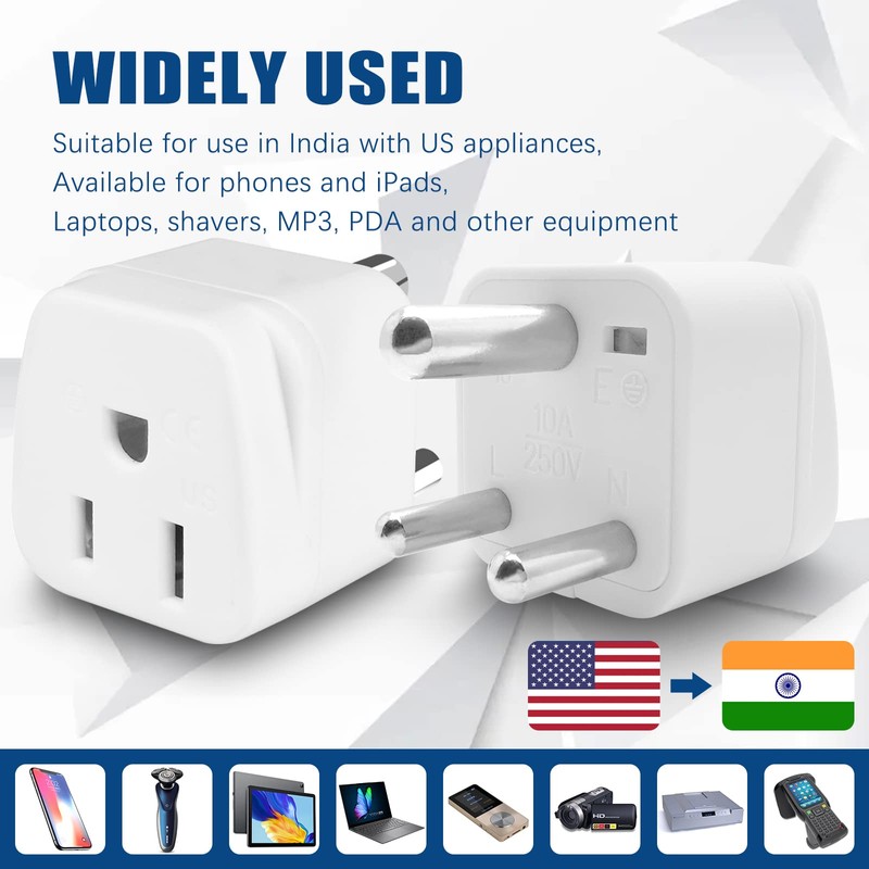 US to India Plug Adapter,Type D Plug Adapter India Power