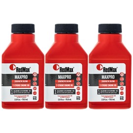 3pk 2.6oz Bottles of Red Max Synthetic 2 Stroke Oil w/Fuel Stabilizer 50:1 1gal
