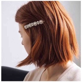 Yheakne Pearl Wedding Hair Pin Clips Gold Pearl Hair Barrette Bridal Hair Clip Hairclips Decorative Hair Pins Headwear Retro Pearl Hair Clip Bride Hair Accessories for Women and Girls Gifts 1 Pcs (Pearl B)