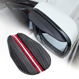 TOMALL 2Pcs Rear View Mirror Mirror Rain Visor Smoke Guard Universal Carbon Fiber Rear View Side Mirror Rain Eyebrow for Cars SUV Truck Rear View Mirror Cover Accessories (Carbon Fiber)