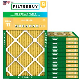 Filterbuy 14x30x1 Air Filter MERV 11 Allergen Defense (12-Pack), Pleated HVAC AC Furnace Air Filters Replacement (Actual Size: 13.88 x 29.88 x 0.75 Inches)