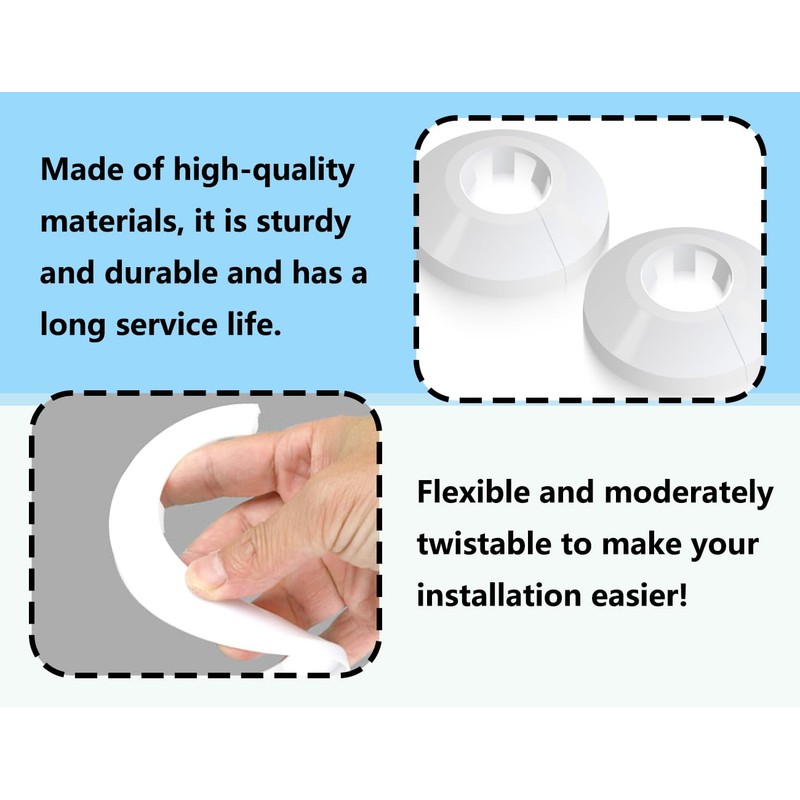Lhbwhiz Pack of 10 Heating Pipe Rosette, Plastic Heating Pipe