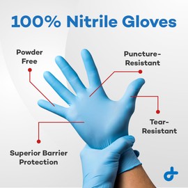 Dealmed Nitrile Exam Gloves | Powder-Free, Latex-Free Medical Gloves | Disposable Gloves for Food Prep, Cleaning, Tattoo, Hair Dye, Medical & Surgical Use | Sky Blue, X-Large - 100/Box (Pack of 10)