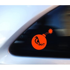 2X JDM Bomb Car Sticker, Vinyl Decal Sticker, Funny Car Sticker, Window Bumper Sticker, Funny Caravan Campervan Sticker, JDM Sticker, 120mm