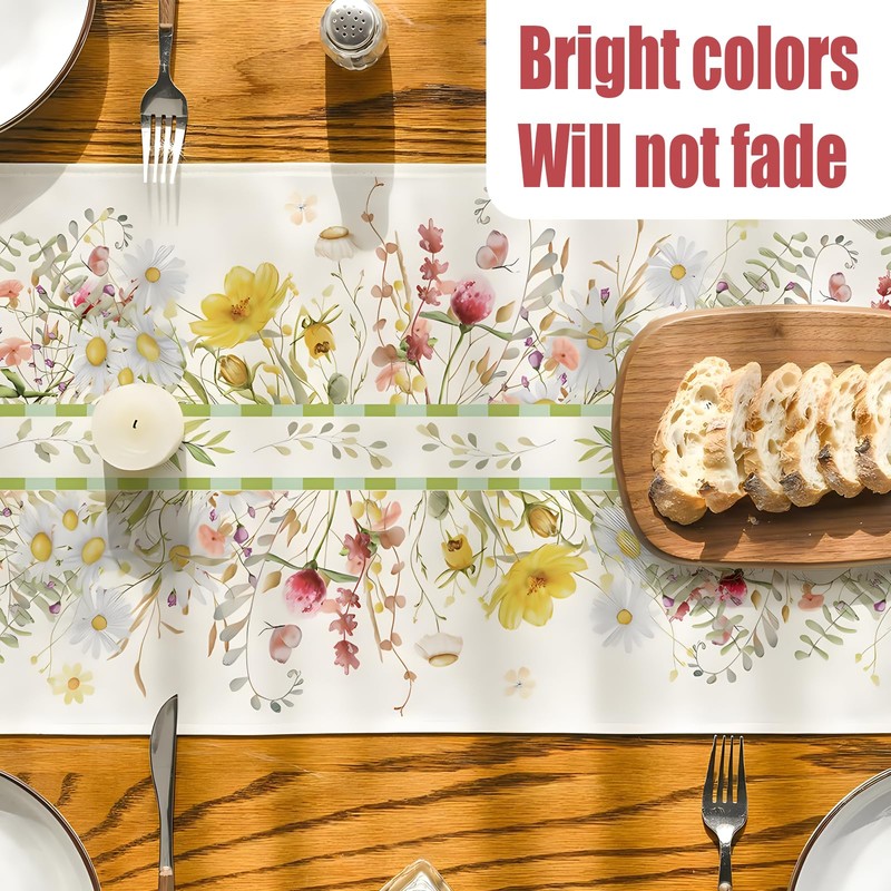 JYJLLM sunflower linen table runner，Seasonal Spring Kitchen Dining Table Decoration