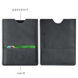 XEYOU Passport Holder Cover - Ultra Slim Premium Vegan Leather Travel Wallet Case Cover (Black)