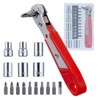 LEONTOOL 17 PCS Right Angle Ratcheting Screwdriver Set, 90 Degree