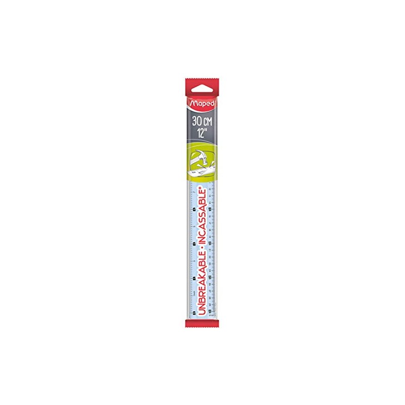 Maped Unbreakable Ruler, 30cm, Color Will Vary (245659)