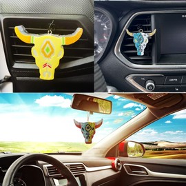 Flythww 4 in 1 Steer Bull Skull Freshie Molds, 4pcs Small Car Vent Freshie Molds, Silicone Molds for Car freshie Starter, Freshies Supplies Molds for Baking Aroma Beads, Resin, DIY Gifts, Home Decor