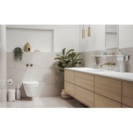 Zone Denmark Rim Toilet Brush, Toilet Brush, Brush Set with Brush and Holder for Bathroom, Standing, Diameter 10 cm, Height 38.2 cm, White