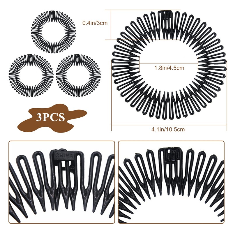 Soft 'N Style Flexible Headbands Stretch Headband Headbands Women (3pc-RedLeopard)